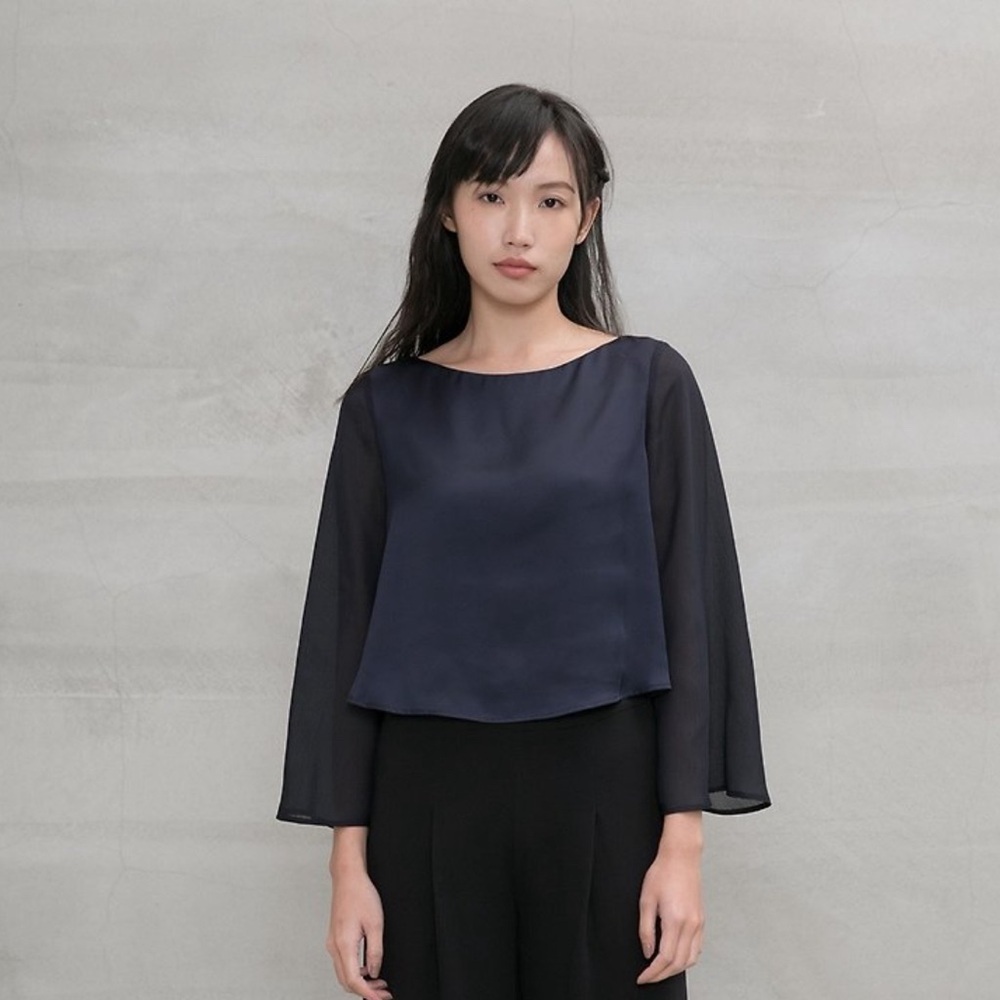 Sheer Navy Blue Blouse